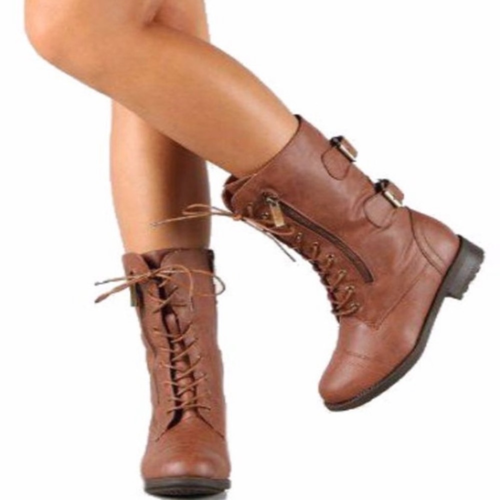 🍂🍂 Women's Lace up Mid Calf Combat